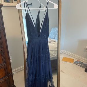 Cousin Couture Navy Long Dress